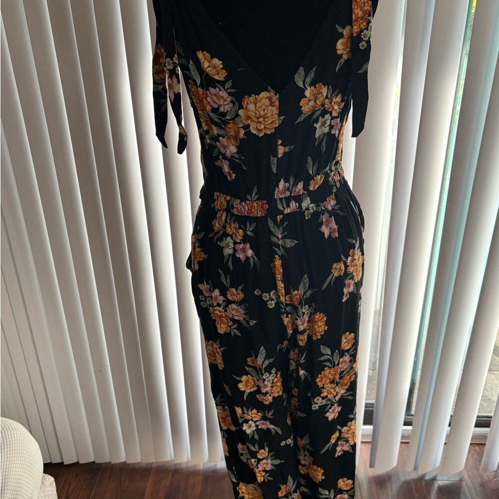 a'gaci Black Floral Jumpsuit